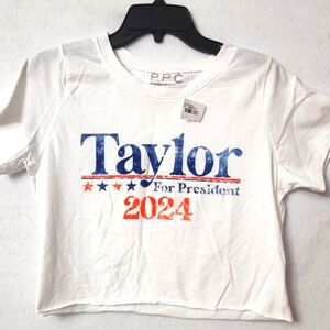 Prince Peter Collection Taylor For President 2024 Crop‎ Top, Size: Medium (M)